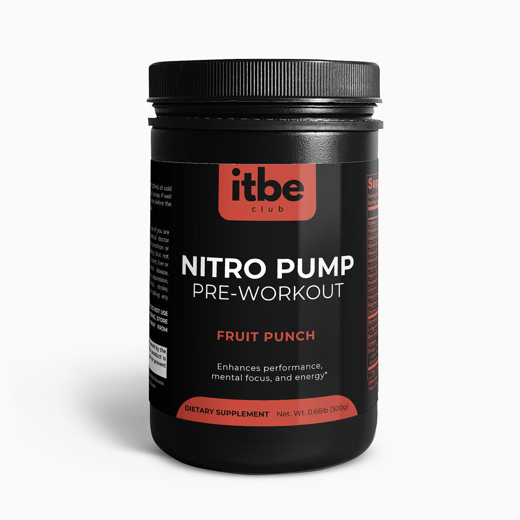 Nitro Pump Pre-Workout Powder — Fruit Punch | Pump, Energy & Endurance with Creatine, AAKG, Beta-Alanine & B-Complex (300 g)