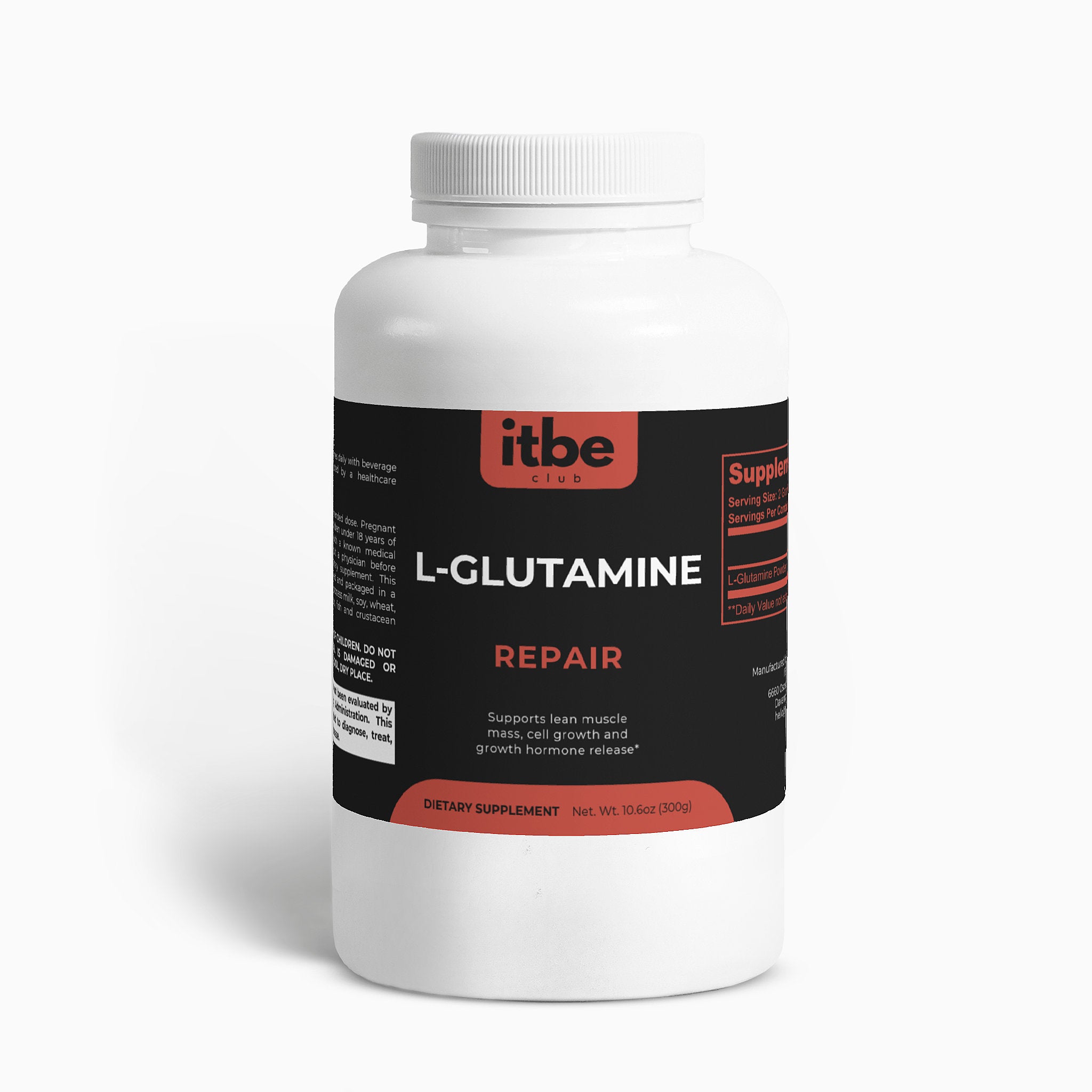 L-Glutamine Repair Powder — Unflavored | Muscle Recovery & Gut Support (300 g)