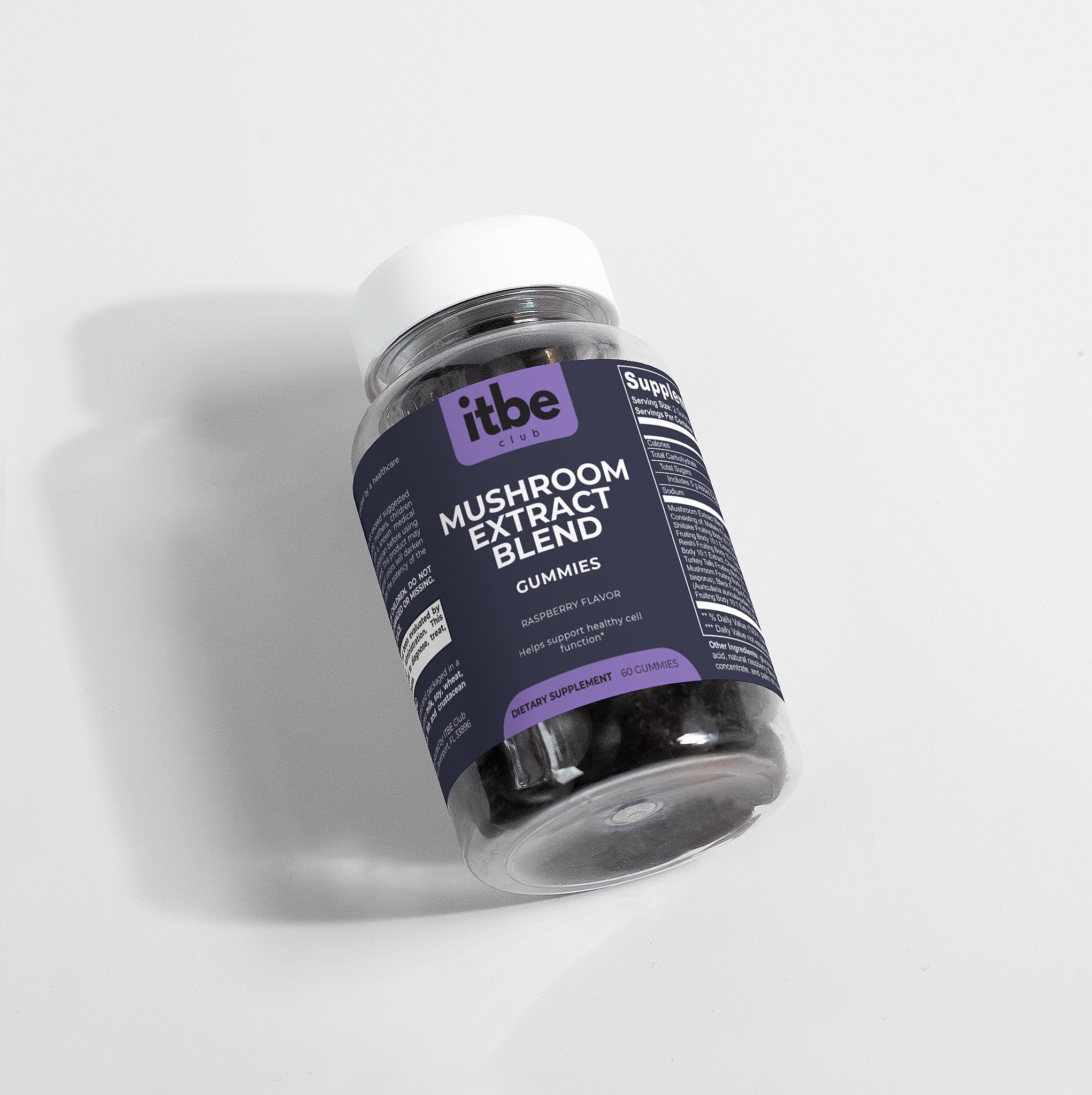 Mushroom Extract Blend — 10-Mushroom Complex Gummies (Raspberry, 60 ct)