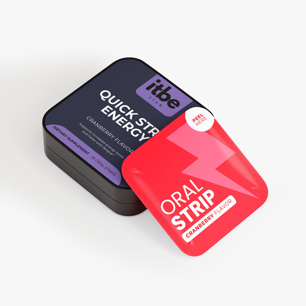 Quick Strip Energy — Green Tea Caffeine + L-Theanine, B12 | Fast-Dissolving Oral Strips (30 ct)