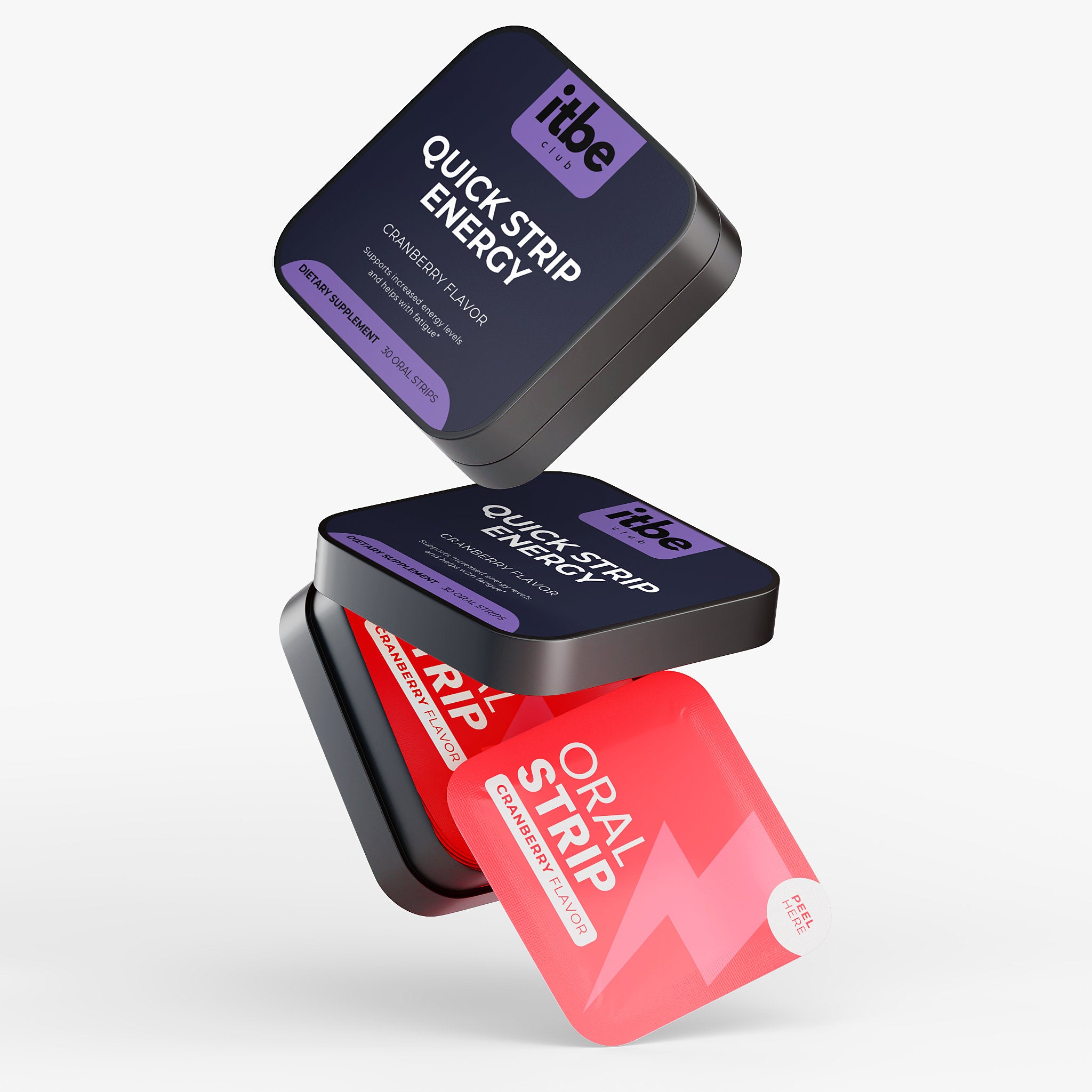 Quick Strip Energy — Green Tea Caffeine + L-Theanine, B12 | Fast-Dissolving Oral Strips (30 ct)