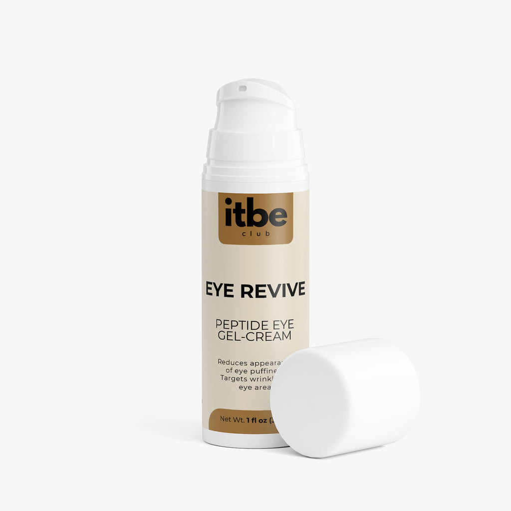 Eye Revive – Peptide Eye Gel-Cream — Acetyl Tetrapeptide-5 & Sodium Hyaluronate | Depuffing, Hydrating, Smooth-Under-Makeup (1 fl oz)