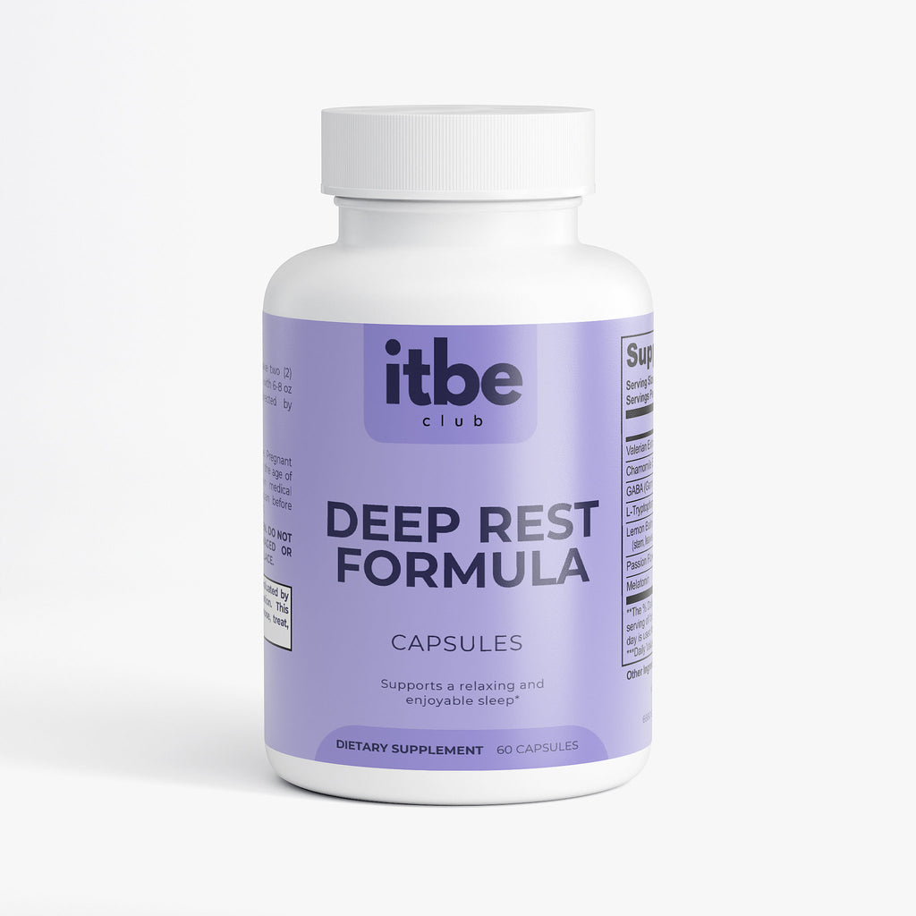Deep Rest Formula — Gentle Sleep Support with Valerian, Chamomile, GABA, L-Tryptophan, Lemon Balm, Passion Flower & Melatonin (60 Capsules)