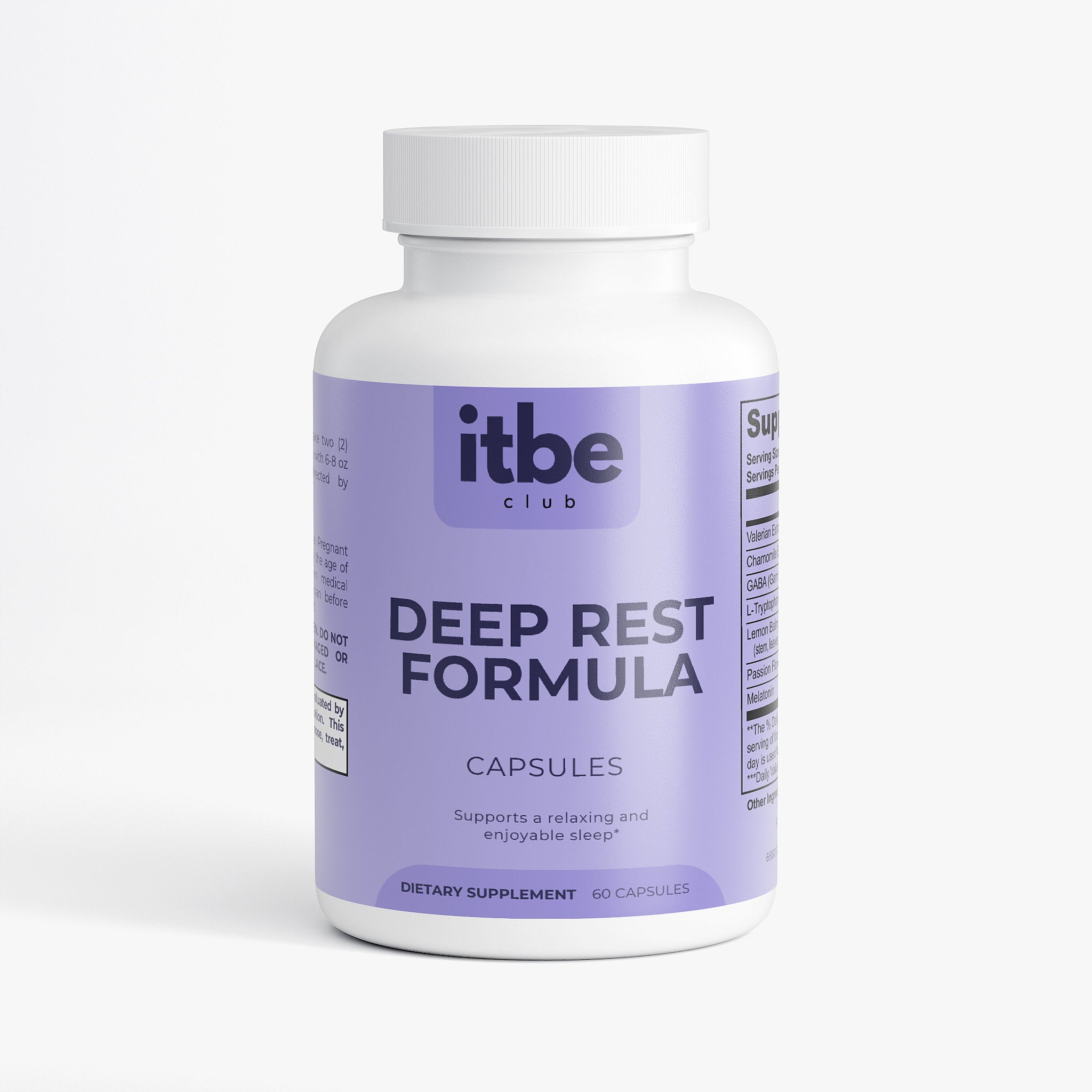 Deep Rest Formula — Gentle Sleep Support with Valerian, Chamomile, GABA, L-Tryptophan, Lemon Balm, Passion Flower & Melatonin (60 Capsules)