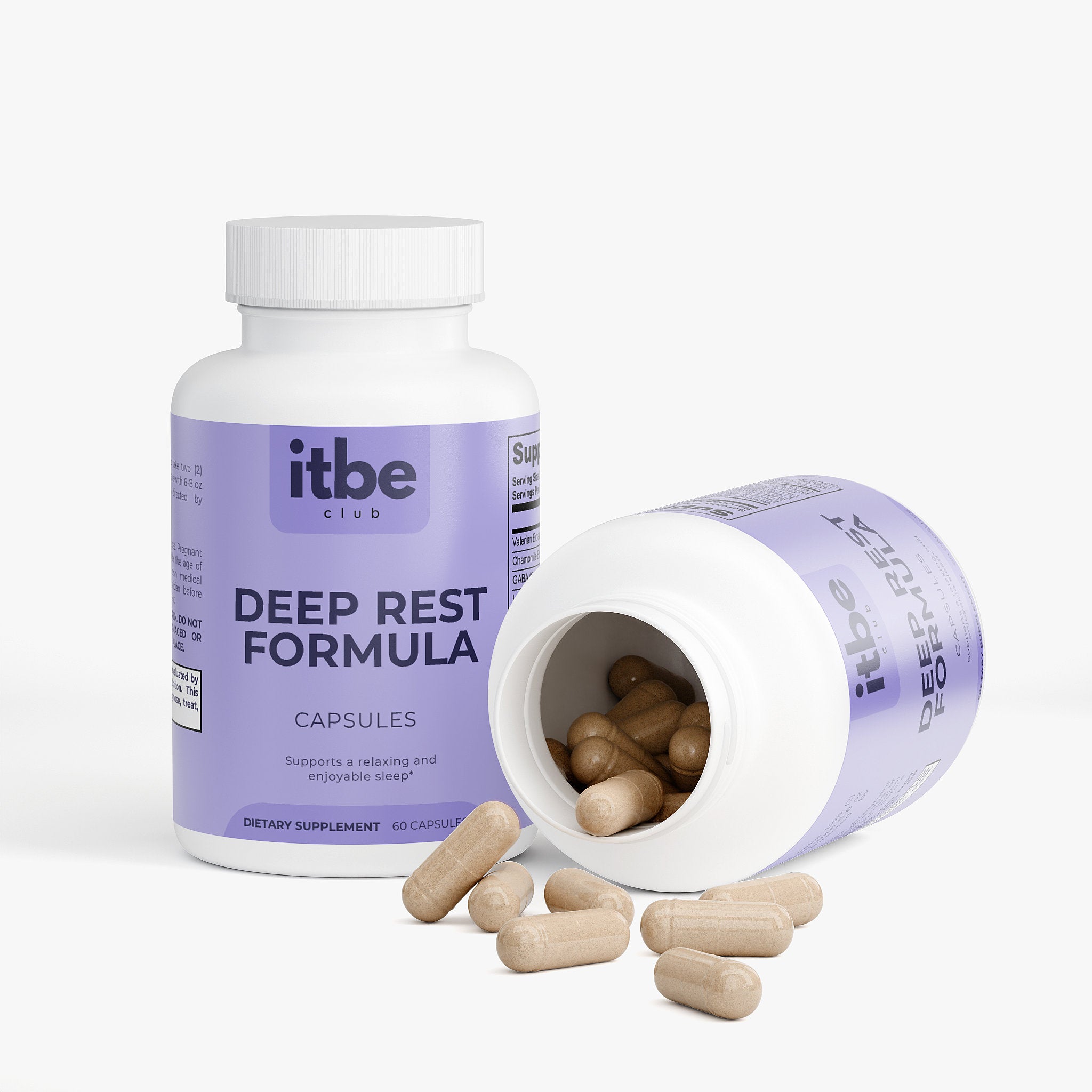 Deep Rest Formula — Gentle Sleep Support with Valerian, Chamomile, GABA, L-Tryptophan, Lemon Balm, Passion Flower & Melatonin (60 Capsules)