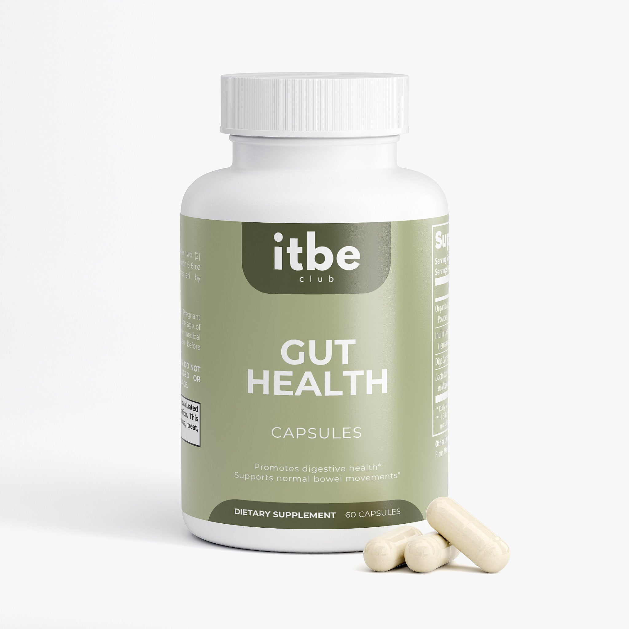 Gut Health — Apple Cider Vinegar, Inulin Prebiotic, Probiotic (L. acidophilus) & DigeZyme® (60 caps)