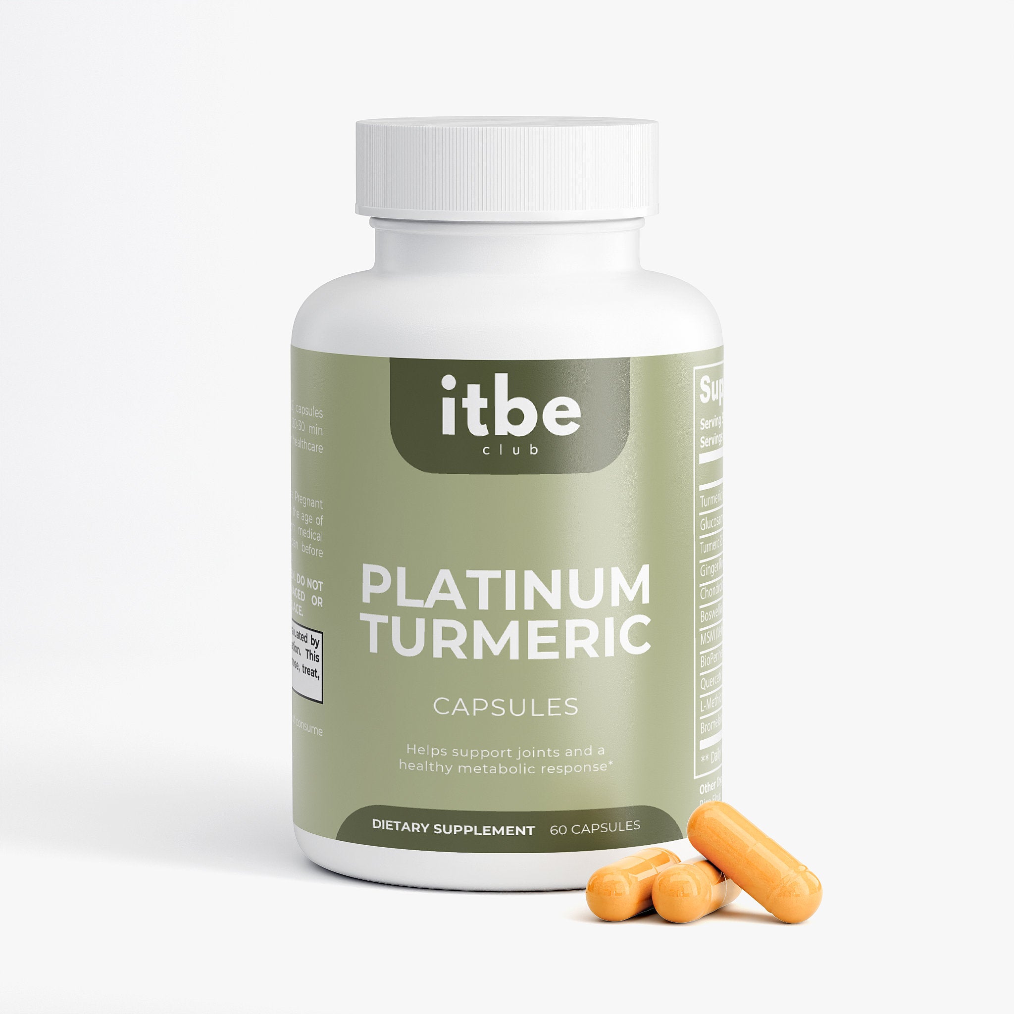Platinum Turmeric — Curcumin 95% + Boswellia, Ginger & BioPerine® | Joint Comfort & Mobility Support (60 Capsules)
