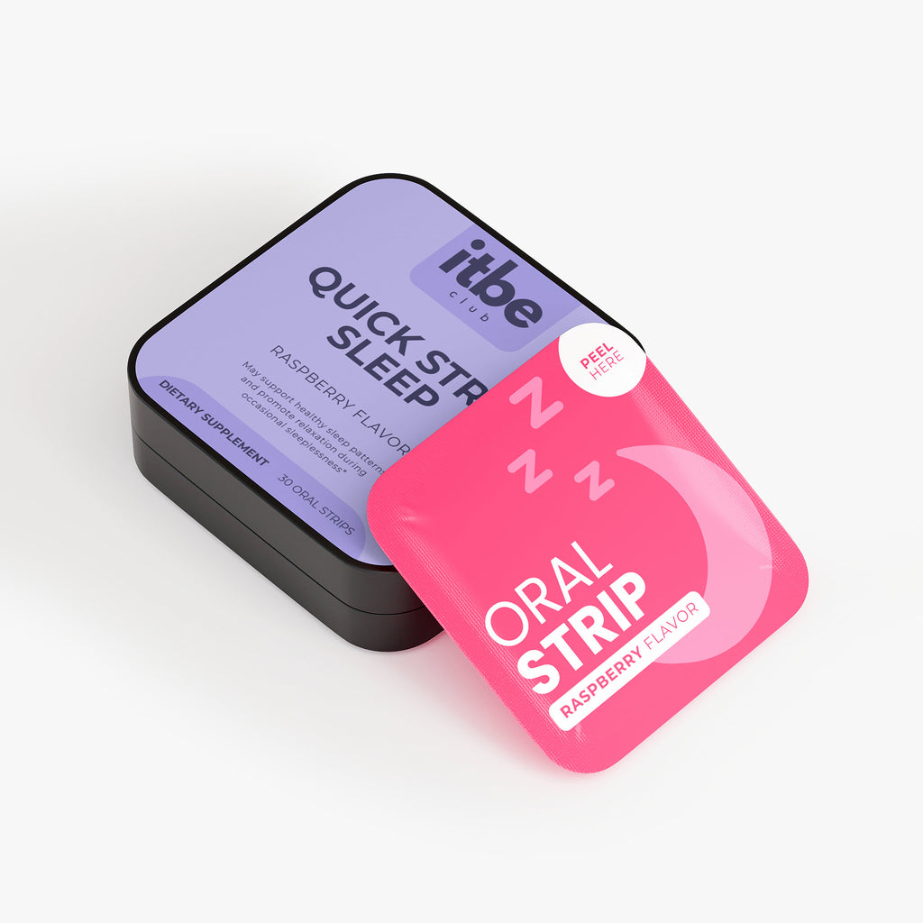 Quick Strip Sleep — Fast-Dissolving Raspberry Sleep Strips with Valerian, Lavender, Chamomile, Hibiscus & Melatonin (30 Strips)