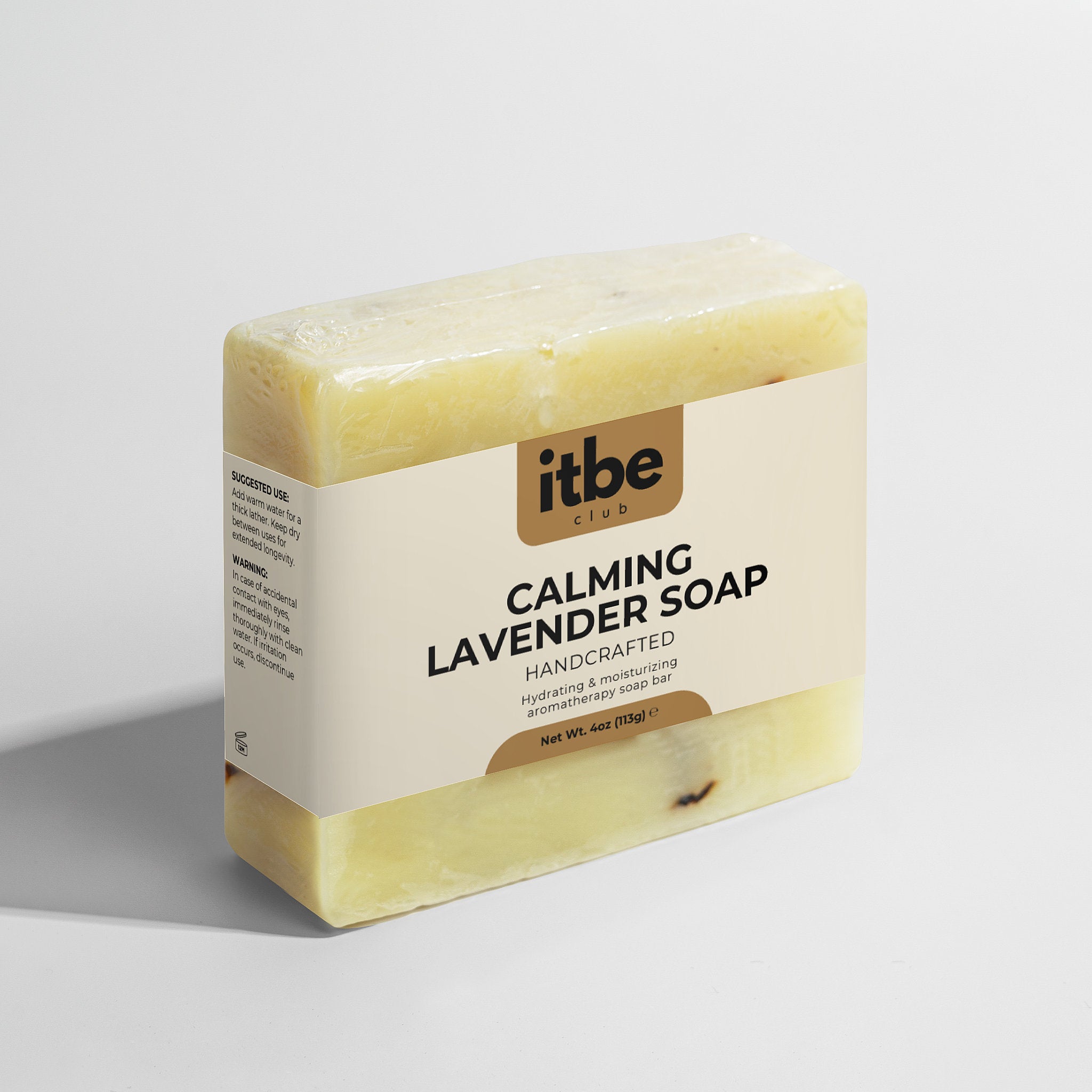 Calming Lavender Soap — Pure Lavender Essential Oil & Buds | Moisturizing Organic Oils, Sensitive-Skin Friendly (4 oz)