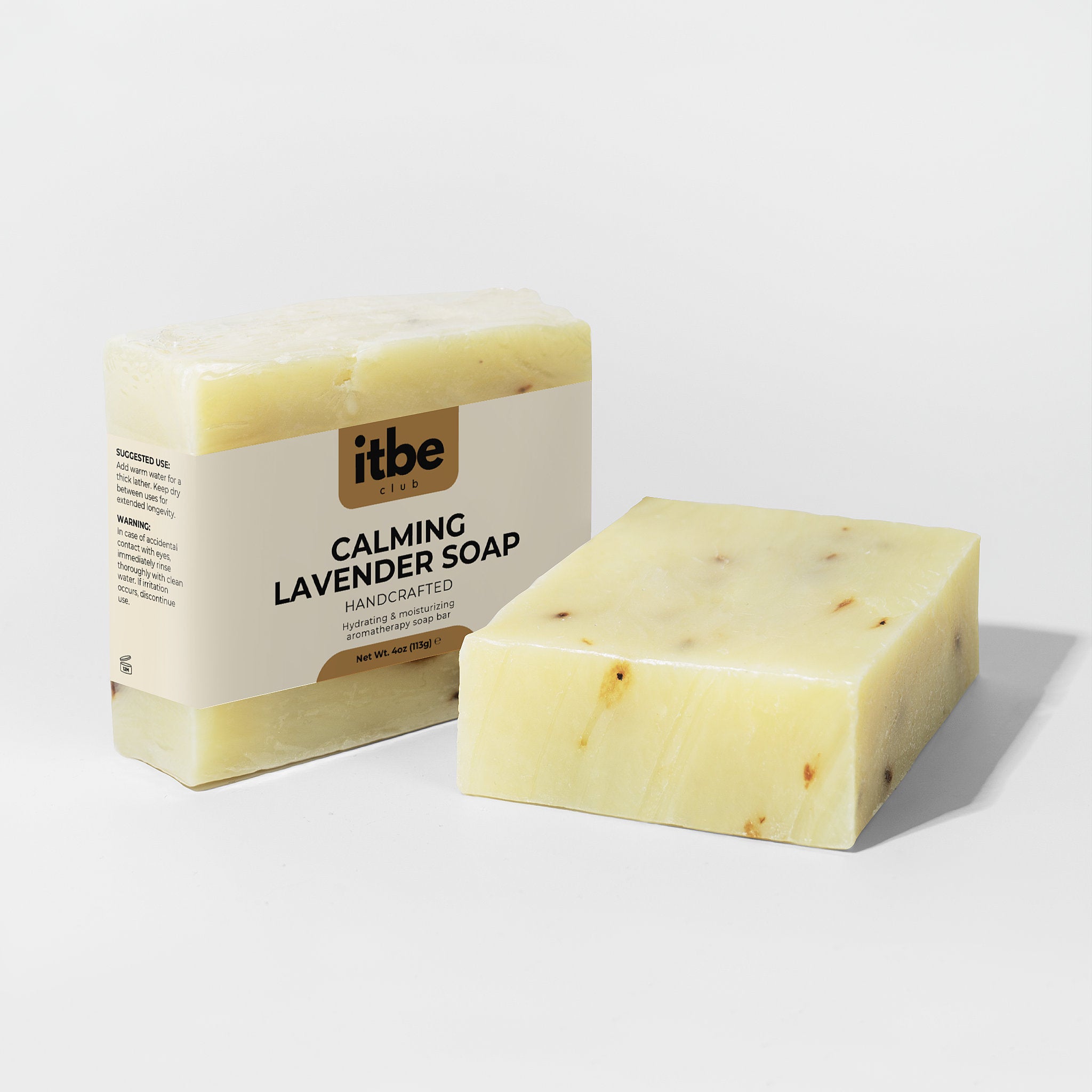 Calming Lavender Soap — Pure Lavender Essential Oil & Buds | Moisturizing Organic Oils, Sensitive-Skin Friendly (4 oz)