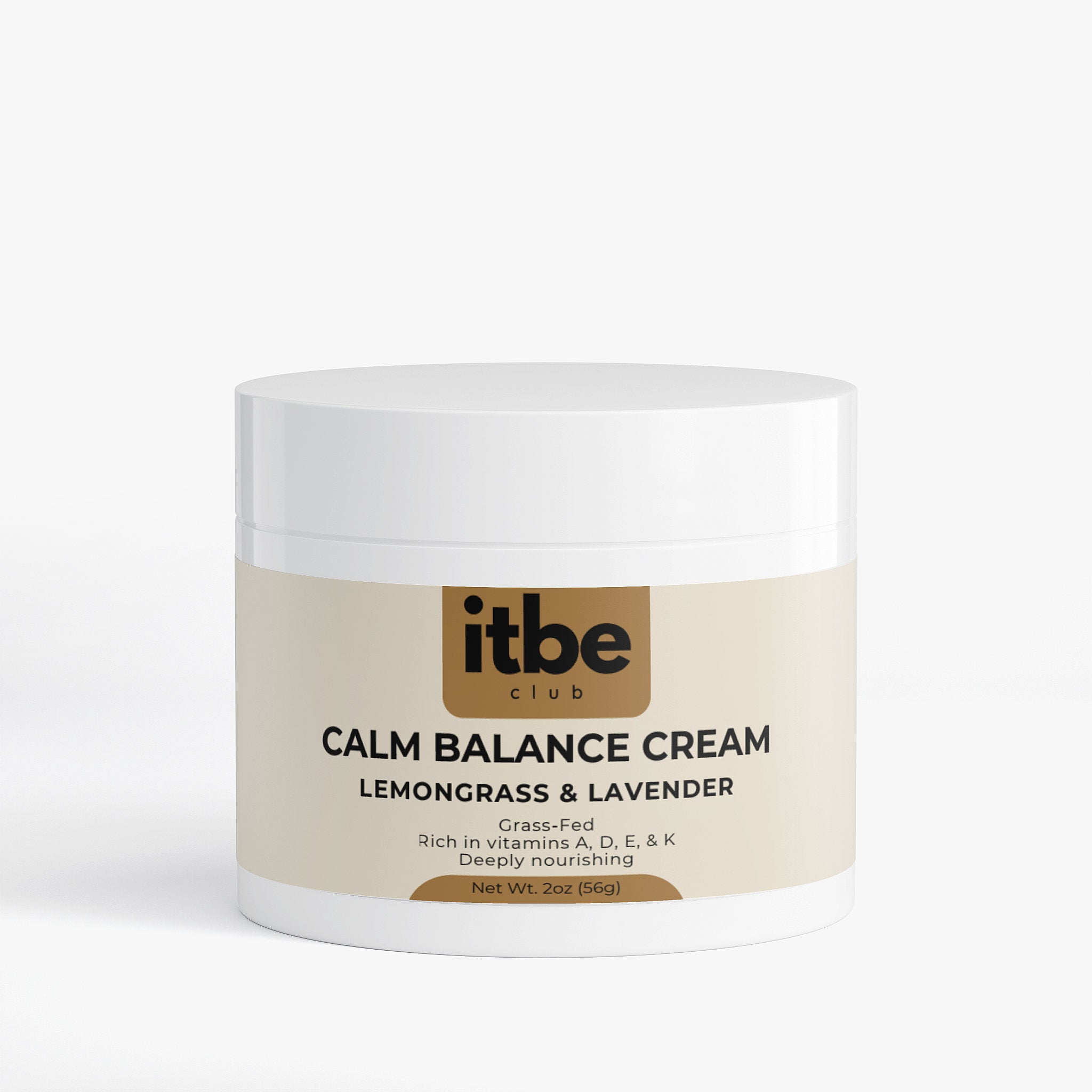 Calm Balance Cream Lemongrass & Lavender — Grass-Fed Tallow, Vitamins A/D/E/K & Biomimetic Moisture