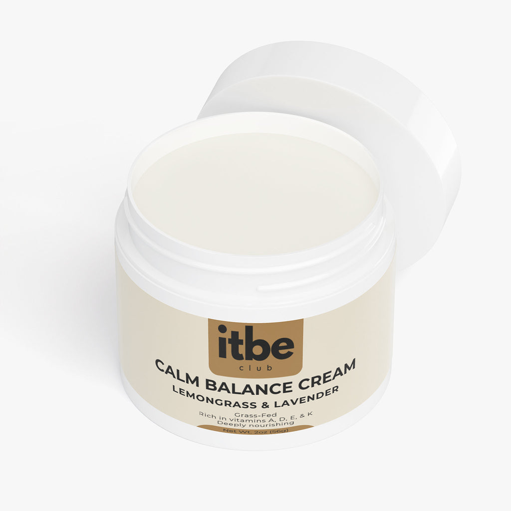 Calm Balance Cream Lemongrass & Lavender — Grass-Fed Tallow, Vitamins A/D/E/K & Biomimetic Moisture