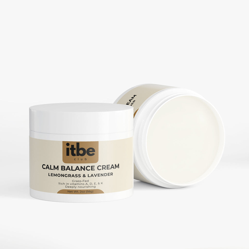 Calm Balance Cream Lemongrass & Lavender — Grass-Fed Tallow, Vitamins A/D/E/K & Biomimetic Moisture