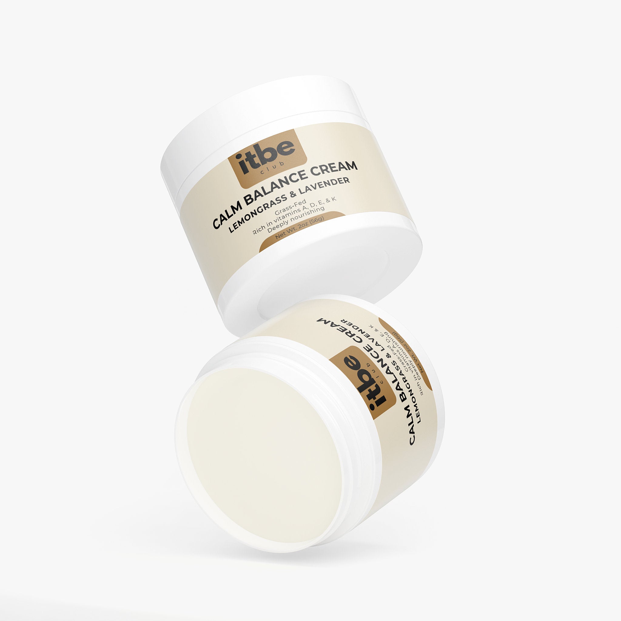 Calm Balance Cream Lemongrass & Lavender — Grass-Fed Tallow, Vitamins A/D/E/K & Biomimetic Moisture