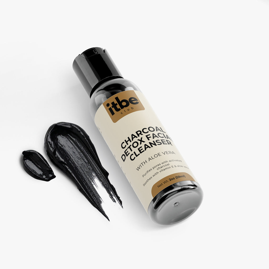 Paraben-Free Charcoal Facial Cleanser — Aloe & Tea Tree | Daily Refreshing, Non-Drying Gel Wash (2 oz)