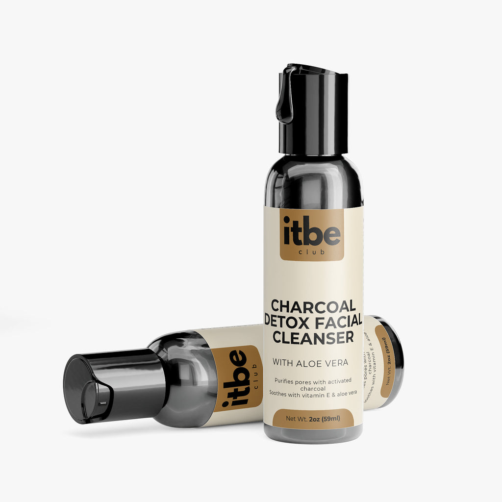 Paraben-Free Charcoal Facial Cleanser — Aloe & Tea Tree | Daily Refreshing, Non-Drying Gel Wash (2 oz)