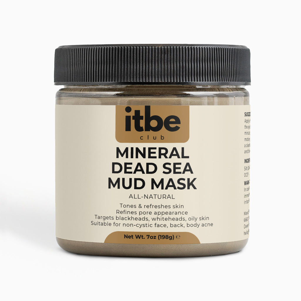 Mineral Dead Sea Mud Mask — Pure Dead Sea Silt & Water | Mineral-Rich Purifying, Pore-Refining Face/Body Mask (7 oz)