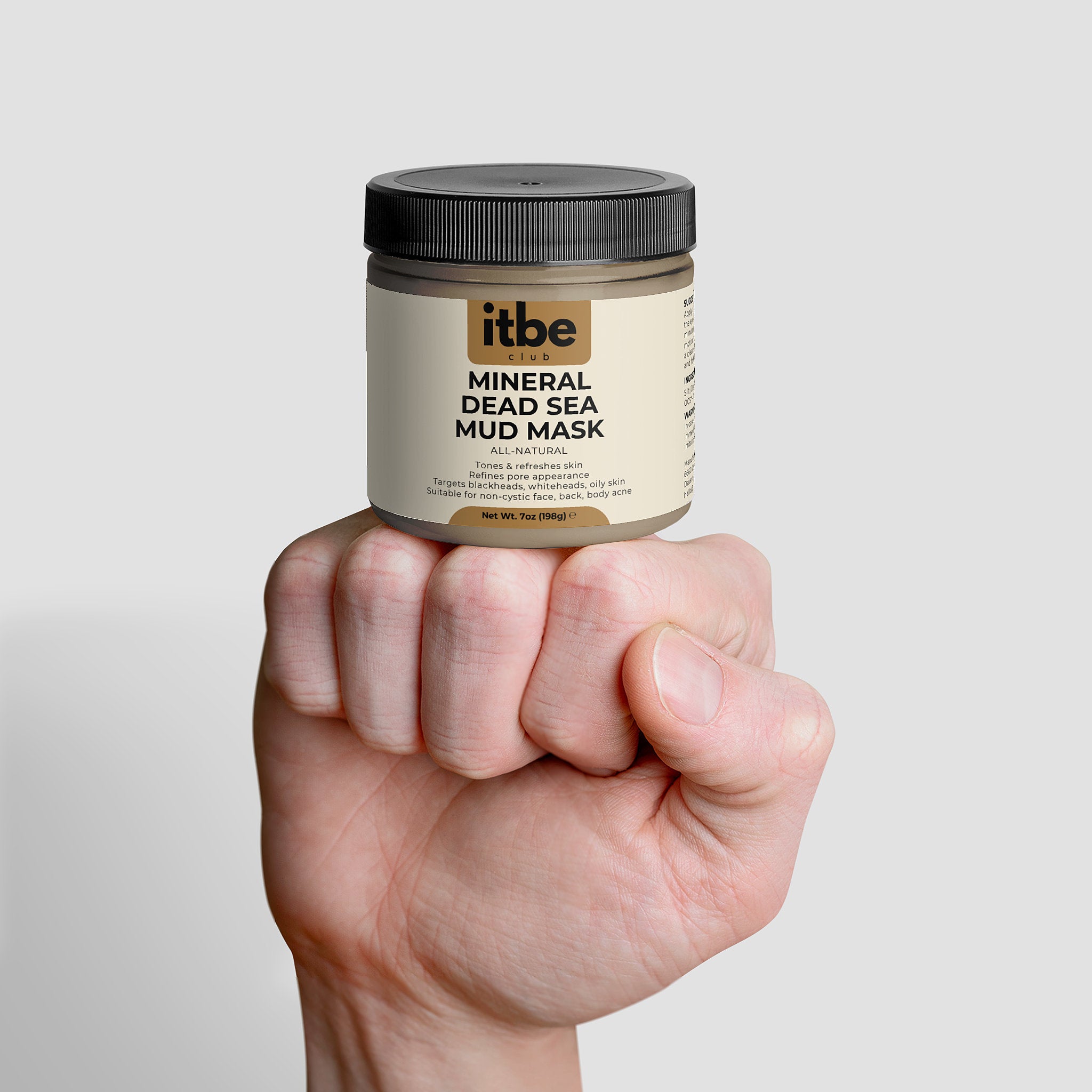 Mineral Dead Sea Mud Mask — Pure Dead Sea Silt & Water | Mineral-Rich Purifying, Pore-Refining Face/Body Mask (7 oz)