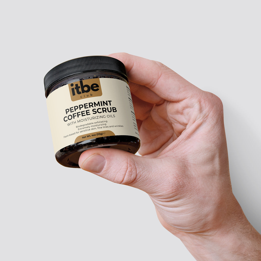 Peppermint Coffee Scrub — Triple Exfoliation with Coffee, Sugar & Sea Salt | Hydrating Oils, Youthful Glow (4 oz)