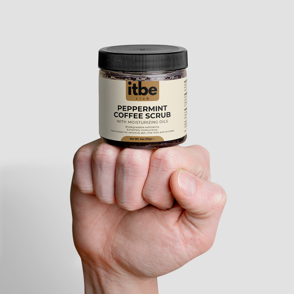 Peppermint Coffee Scrub — Triple Exfoliation with Coffee, Sugar & Sea Salt | Hydrating Oils, Youthful Glow (4 oz)