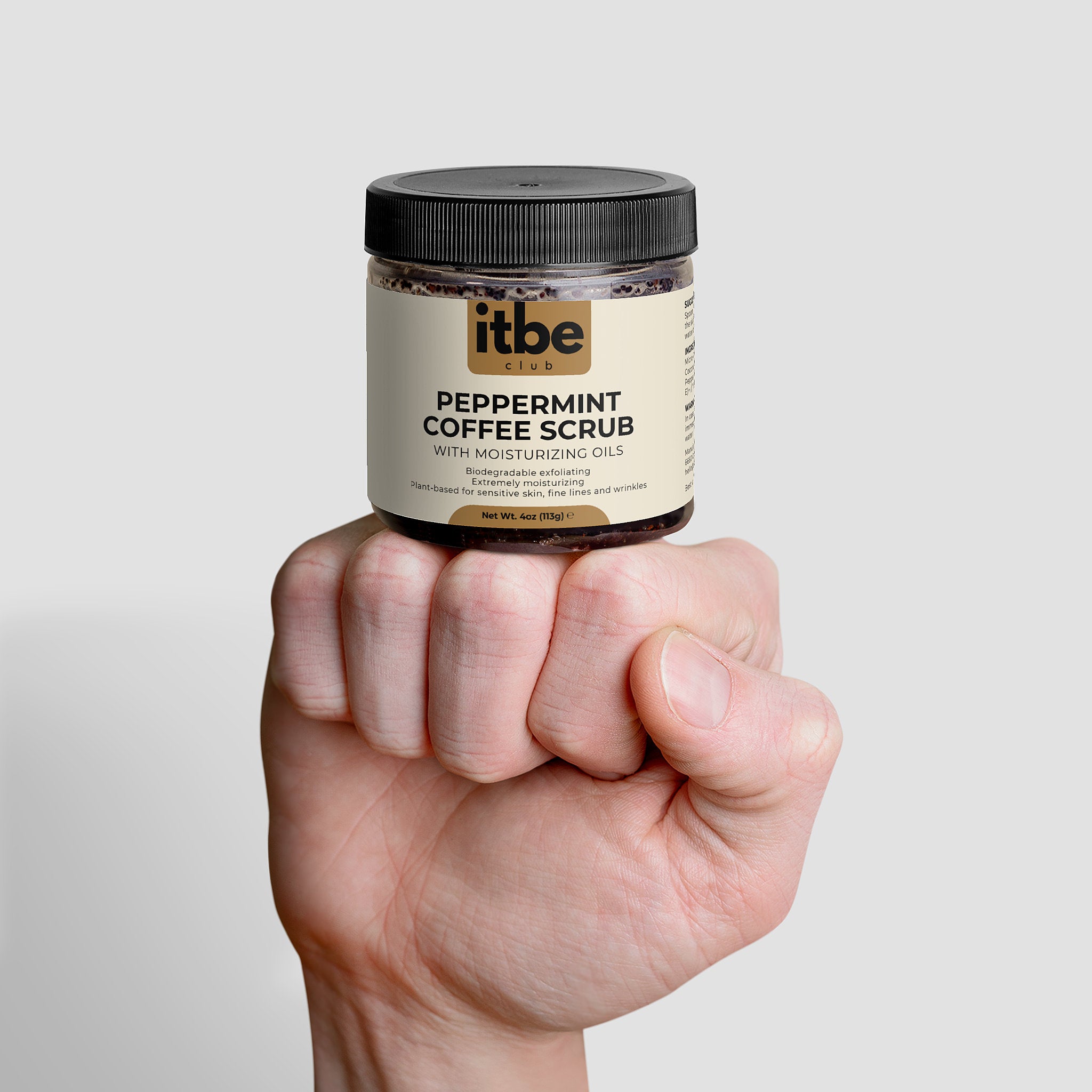 Peppermint Coffee Scrub — Triple Exfoliation with Coffee, Sugar & Sea Salt | Hydrating Oils, Youthful Glow (4 oz)