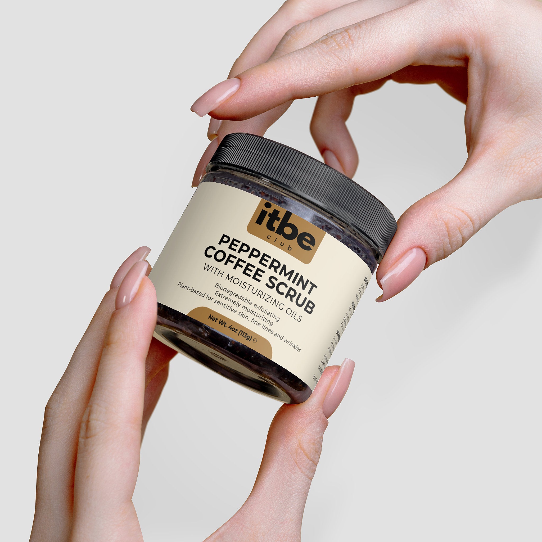 Peppermint Coffee Scrub — Triple Exfoliation with Coffee, Sugar & Sea Salt | Hydrating Oils, Youthful Glow (4 oz)