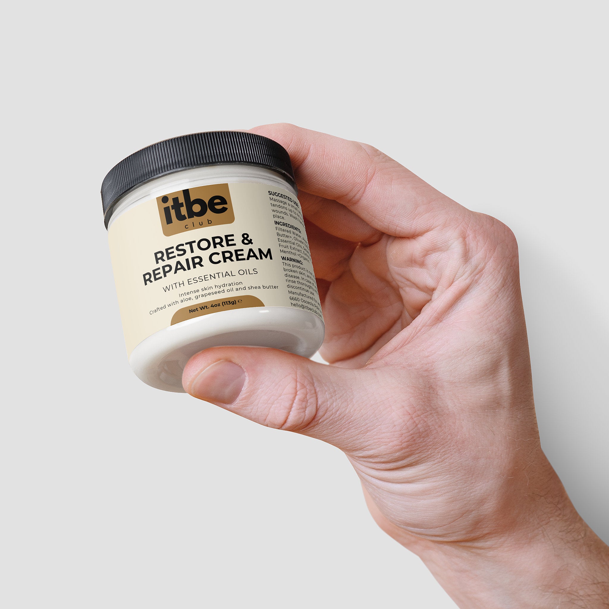 Recovery Cream — Aloe, Shea Butter & Menthol | Silky Hydration, Relaxing Botanical Comfort (4 oz)