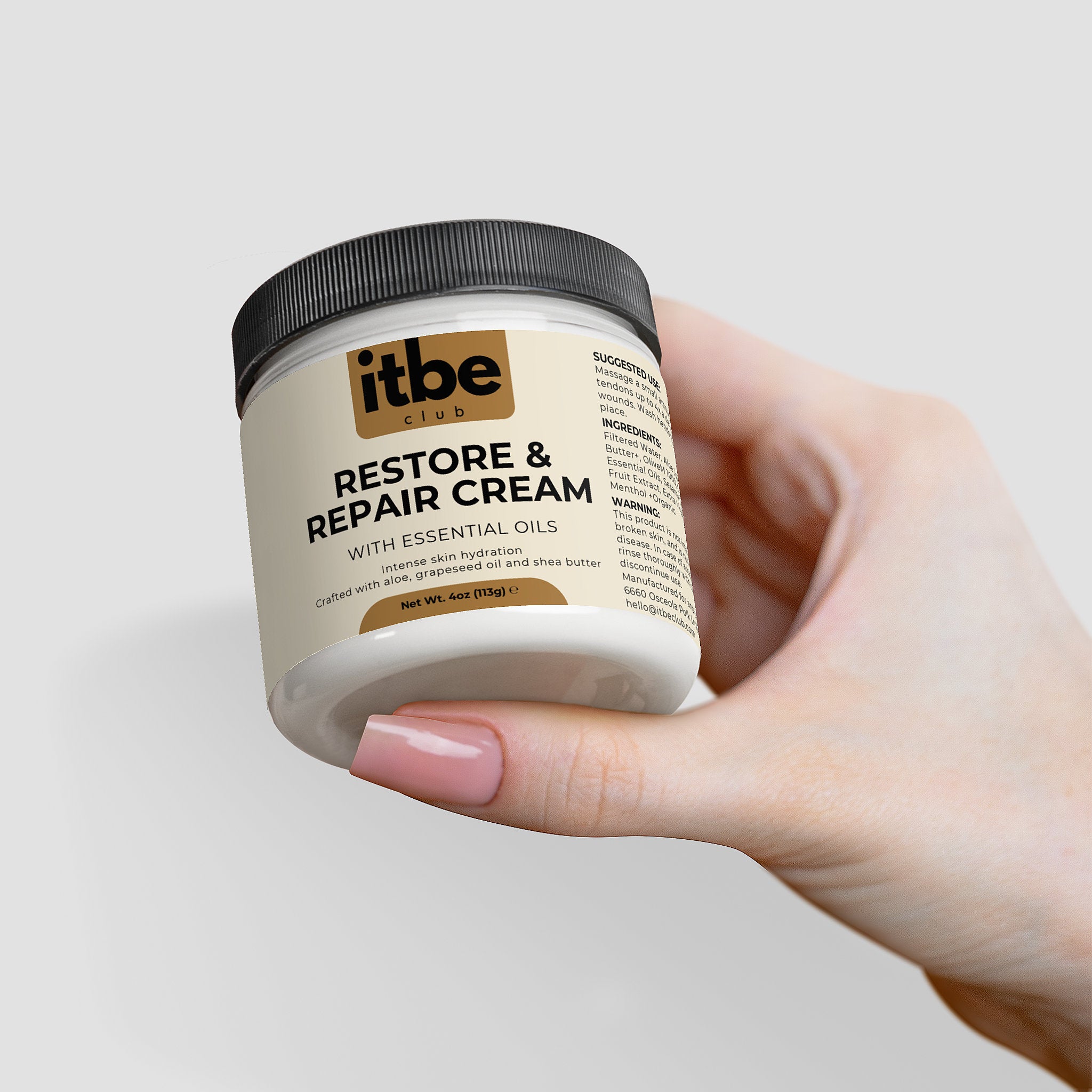 Recovery Cream — Aloe, Shea Butter & Menthol | Silky Hydration, Relaxing Botanical Comfort (4 oz)