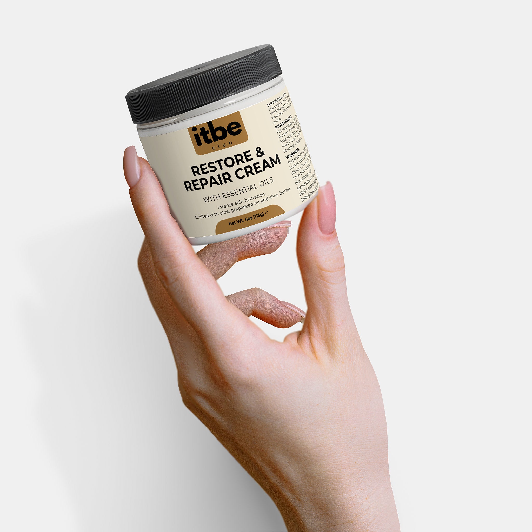 Recovery Cream — Aloe, Shea Butter & Menthol | Silky Hydration, Relaxing Botanical Comfort (4 oz)