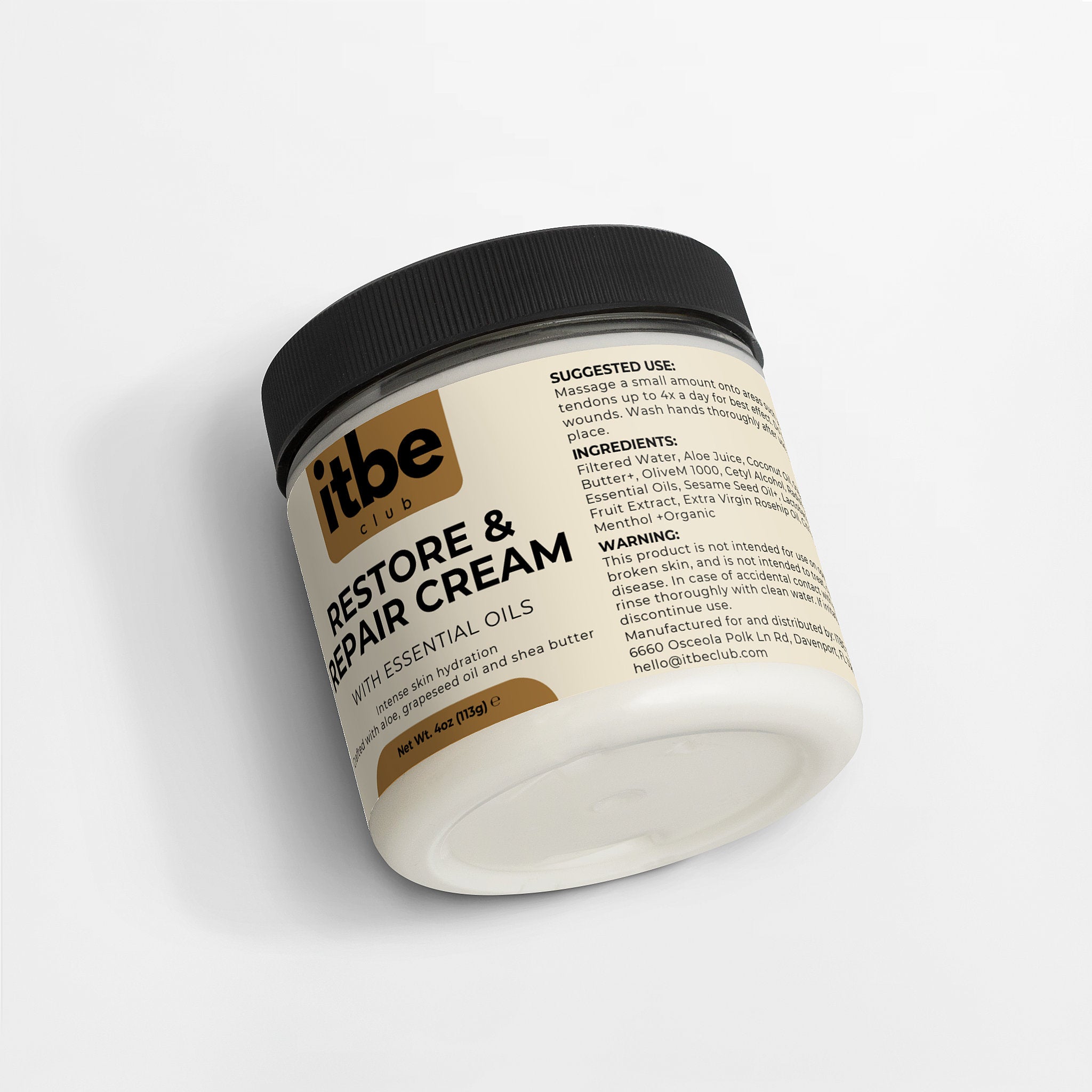 Recovery Cream — Aloe, Shea Butter & Menthol | Silky Hydration, Relaxing Botanical Comfort (4 oz)