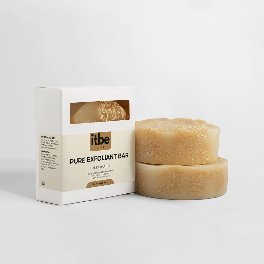 Handmade Exfoliating Hemp & Luffa Bar — Minty Tea Tree, Biodegradable Scrub | Pre-Tan Prep, Revives Tired Skin (4 oz)