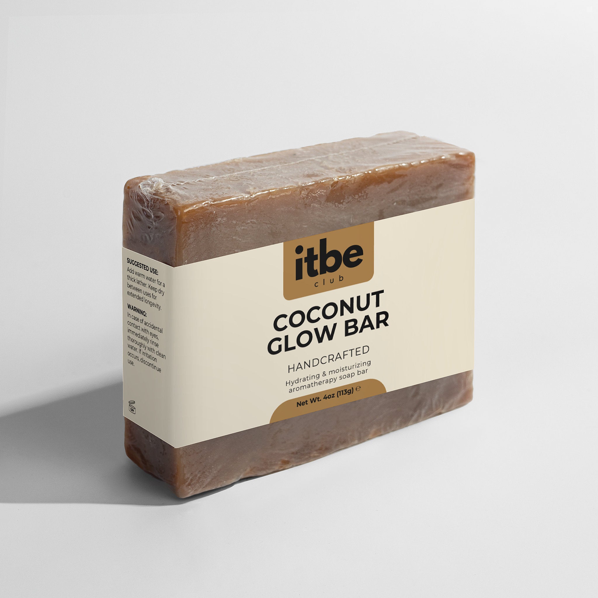 Coconut Glow Bar Soap — Tropical Coconut, Shea Butter & Organic Oils | Gentle, Hydrating Cleanse (4 oz)