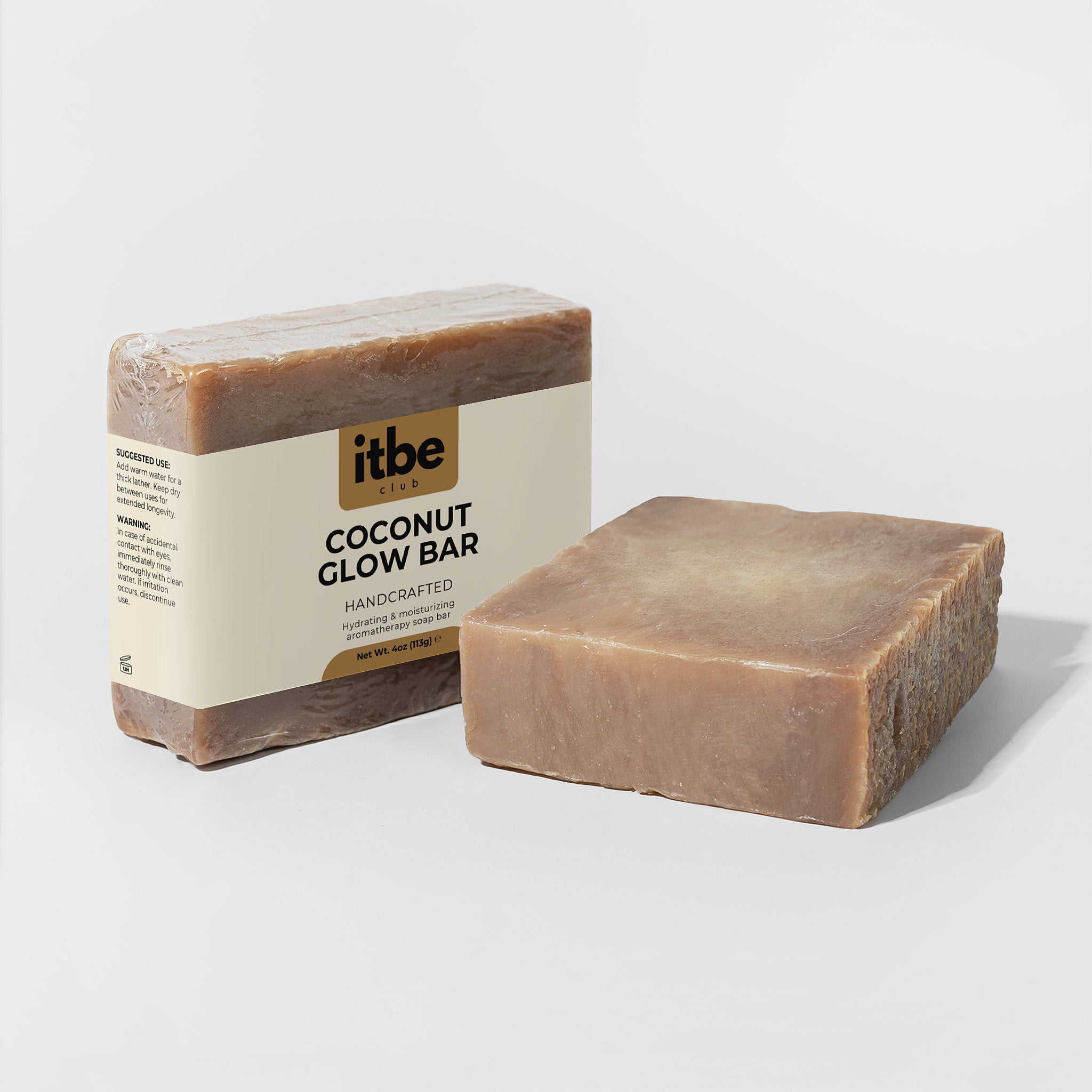 Coconut Glow Bar Soap — Tropical Coconut, Shea Butter & Organic Oils | Gentle, Hydrating Cleanse (4 oz)