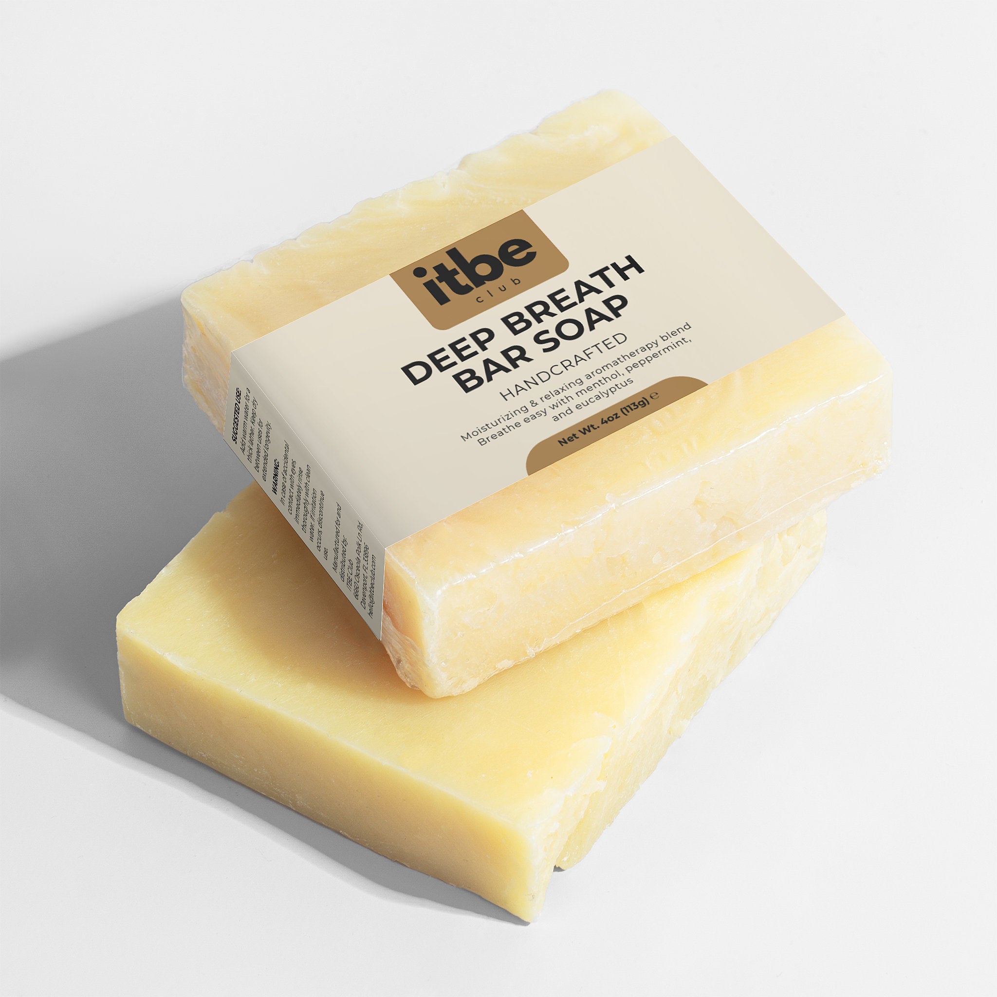 Deep Breath Bar Soap — Eucalyptus, Peppermint & Eucalyptus Aromatherapy | Moisturizing Organic Oils (4 oz)