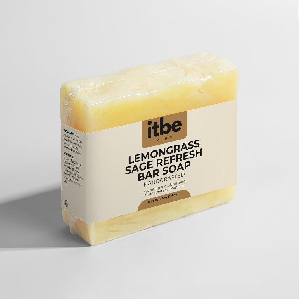 Lemongrass Sage Refresh Bar — Lemongrass & Sage Soap | Gentle, Moisture-Respecting Cleanse for Sensitive Skin (4 oz)
