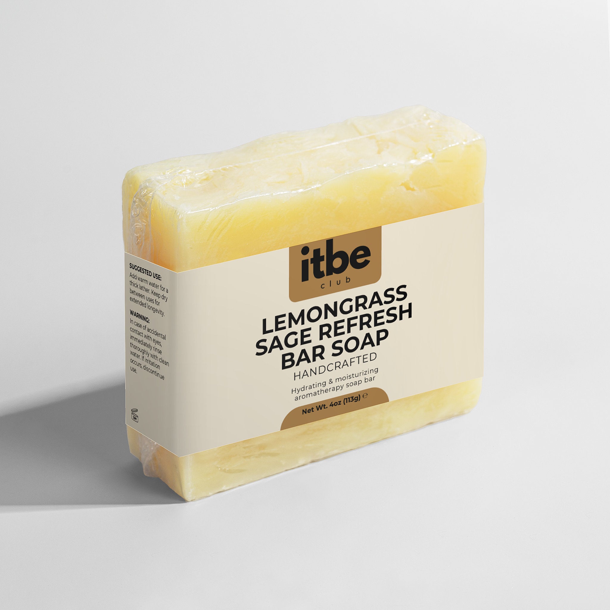 Lemongrass Sage Refresh Bar — Lemongrass & Sage Soap | Gentle, Moisture-Respecting Cleanse for Sensitive Skin (4 oz)