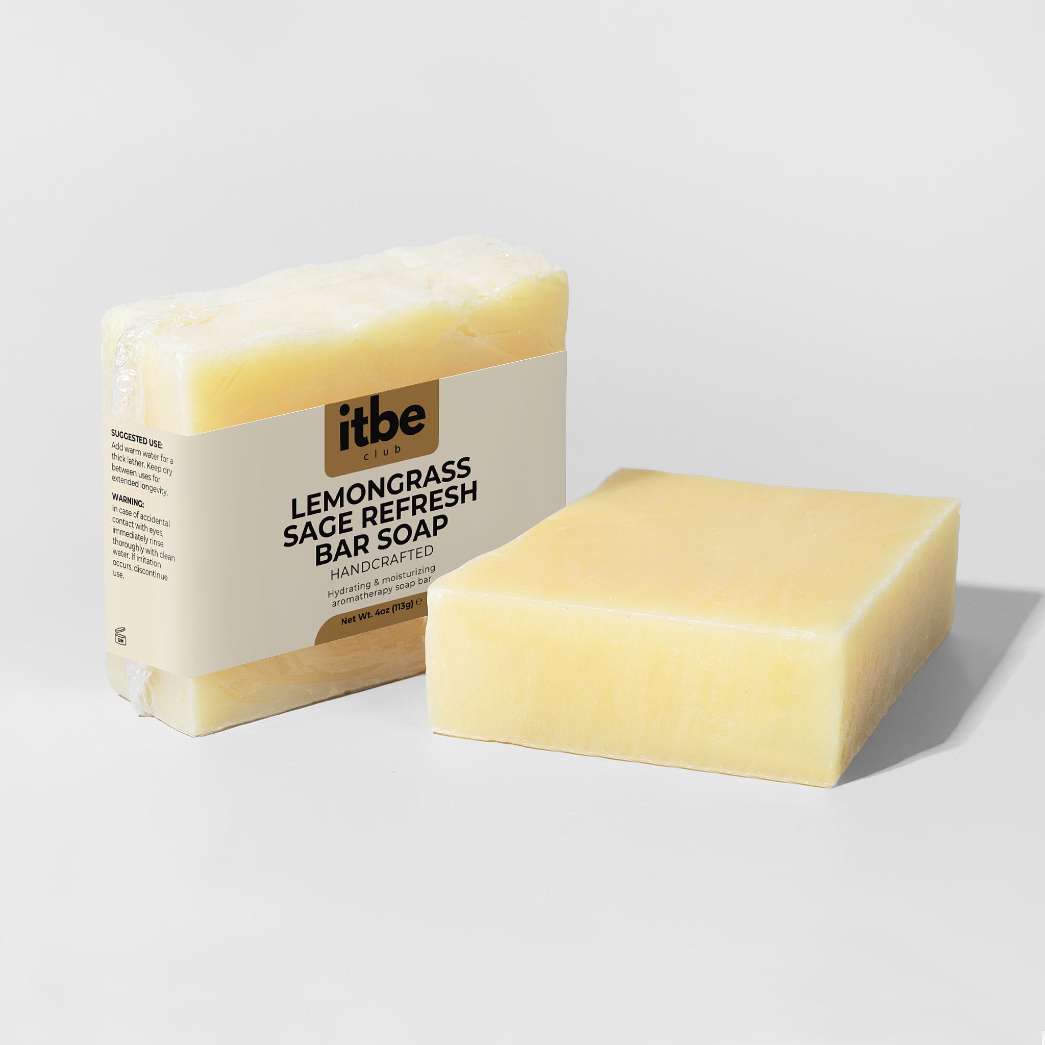 Lemongrass Sage Refresh Bar — Lemongrass & Sage Soap | Gentle, Moisture-Respecting Cleanse for Sensitive Skin (4 oz)