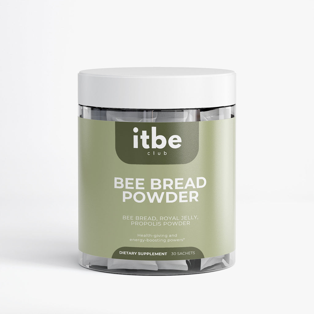 Bee Bread Powder — Bee Bread + Propolis + Royal Jelly with Vitamin C | Daily Hive-Nutrient Sachets (30 Pack)