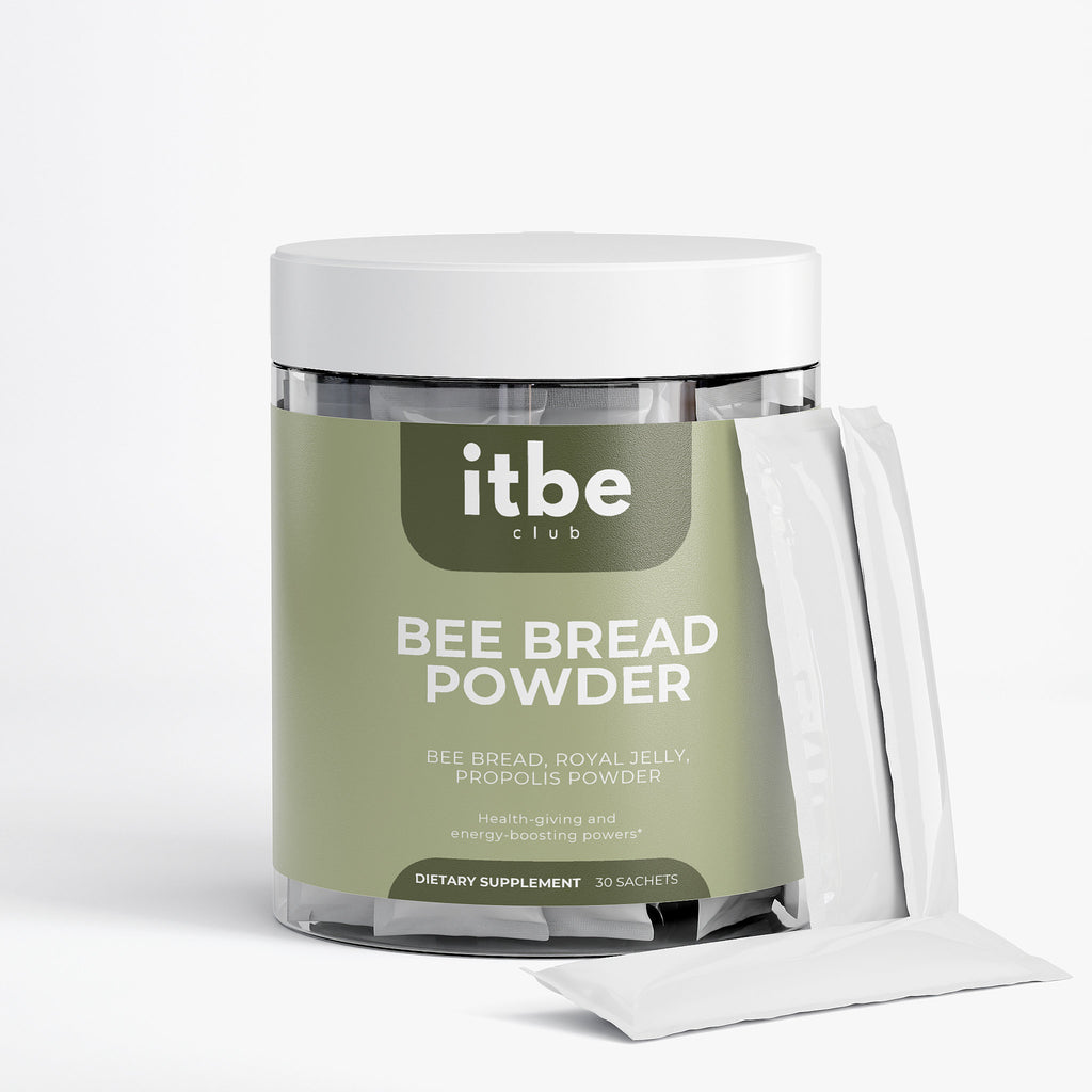 Bee Bread Powder — Bee Bread + Propolis + Royal Jelly with Vitamin C | Daily Hive-Nutrient Sachets (30 Pack)