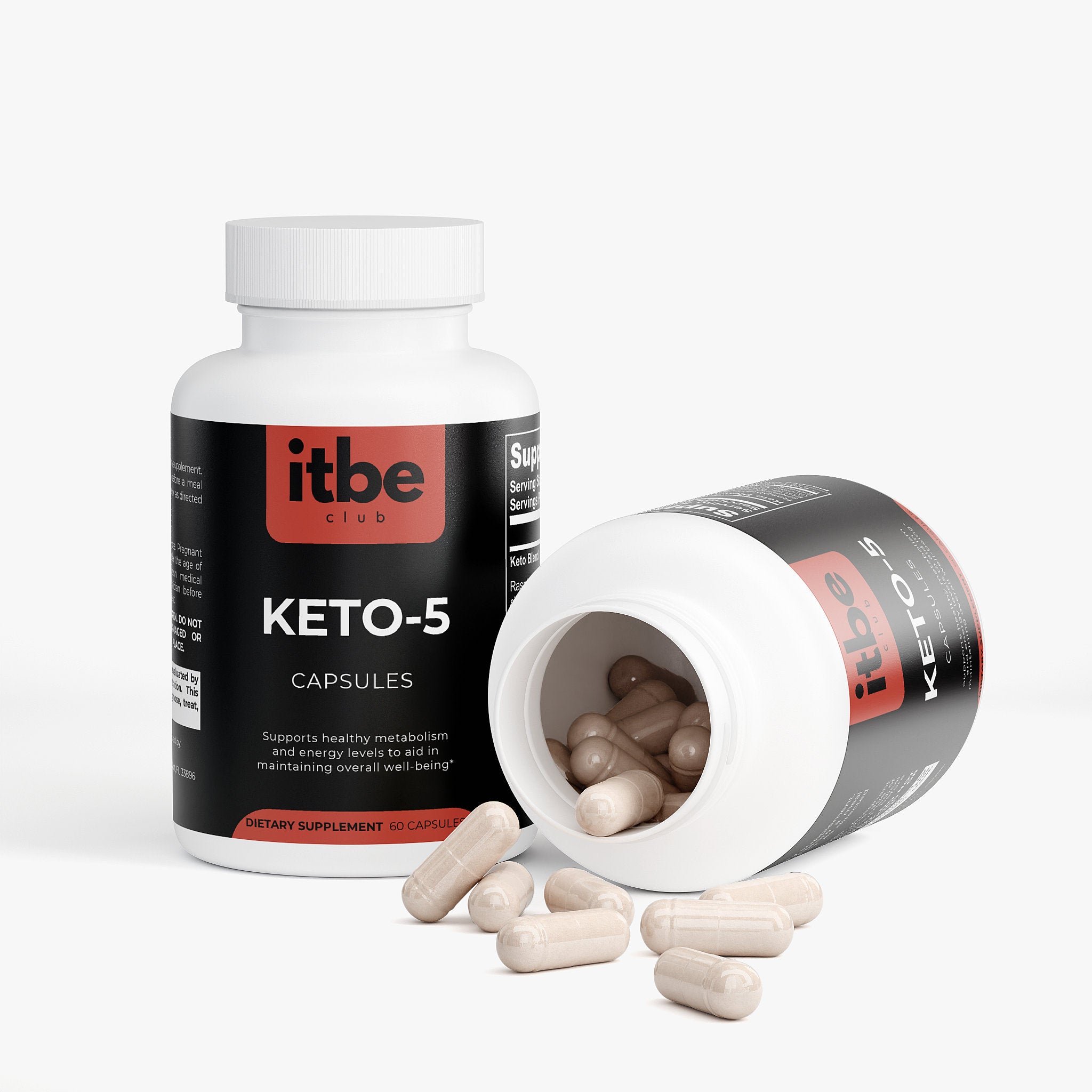 Keto-5 — Ketogenic Support with Raspberry Ketone, Green Tea, Green Coffee & Garcinia (60 Capsules)