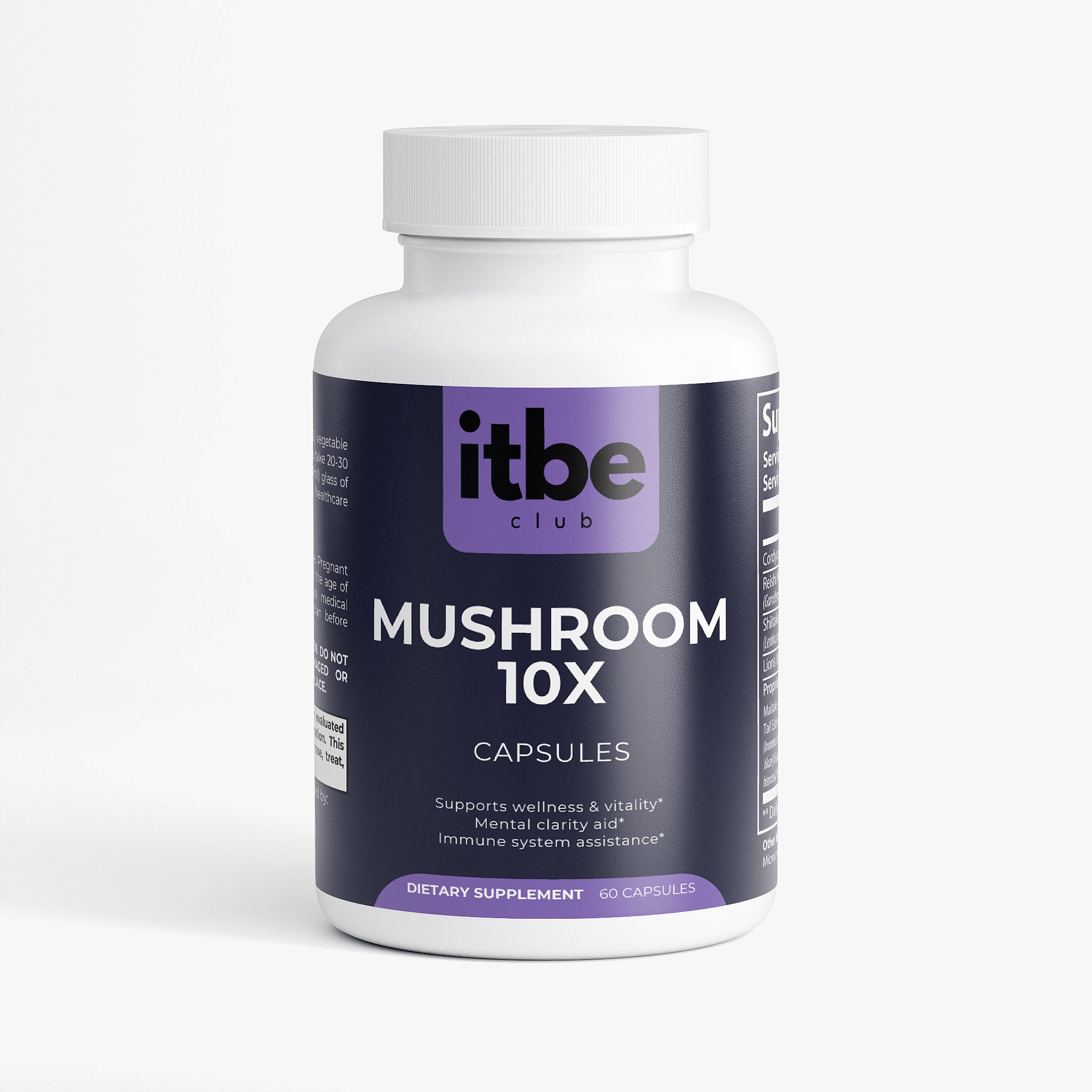 Mushroom 10 X — Ten-Mushroom Adaptogenic Blend | Brain, Immune & Stress Support (60 Capsules)
