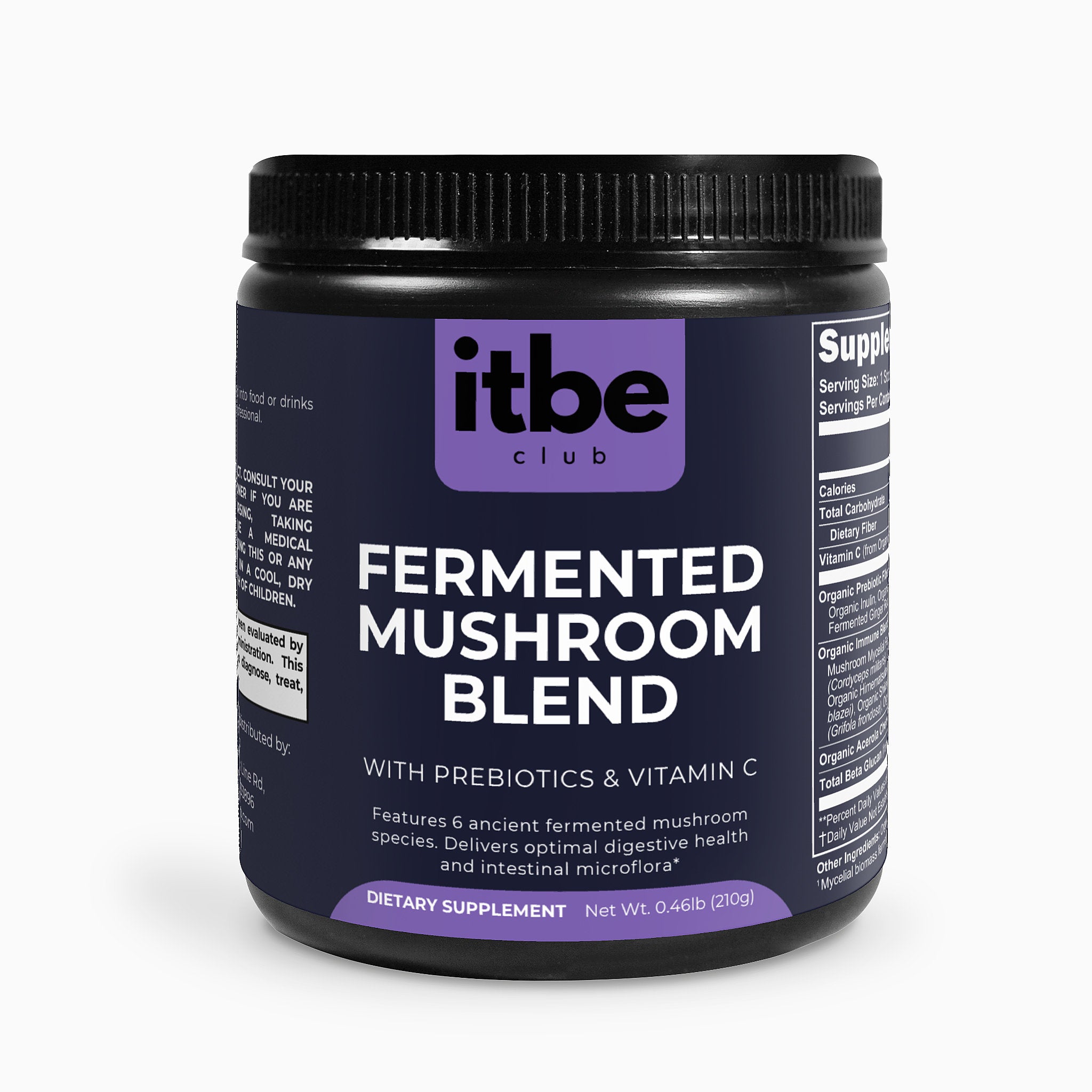 Fermented Mushroom Blend — 6 Organic Mushrooms with Vitamin C & Prebiotic Fiber | Immune & Bioavailability Support (210 g)