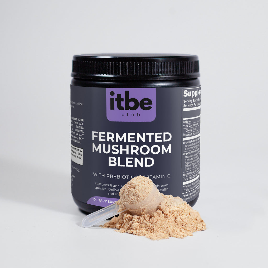 Fermented Mushroom Blend — 6 Organic Mushrooms with Vitamin C & Prebiotic Fiber | Immune & Bioavailability Support (210 g)