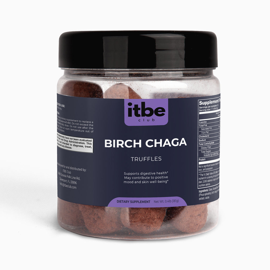 Birch Chaga Truffles — Chocolate | Antioxidant Bites with Fulvic & Humic Acids for Gut Balance (30 Truffles)