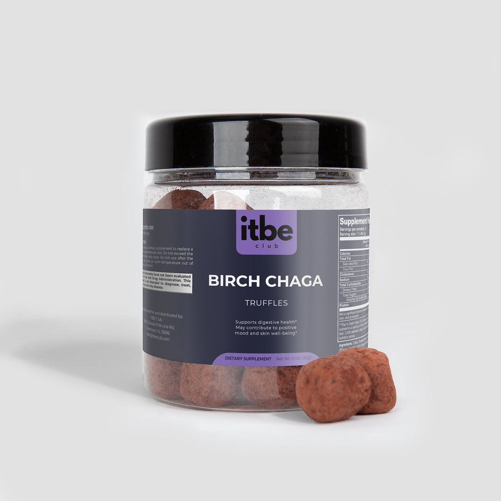 Birch Chaga Truffles — Chocolate | Antioxidant Bites with Fulvic & Humic Acids for Gut Balance (30 Truffles)