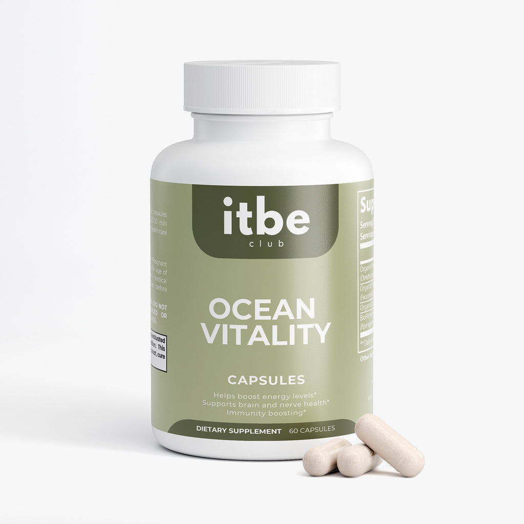 Ocean Vitality — Irish Sea Moss + Bladderwrack & Burdock with BioPerine® | Mineral-Rich Daily Support (60 Capsules)