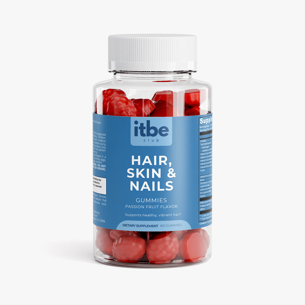 Hair, Skin & Nails Gummies — Biotin + Collagen with Vitamins A, C, D, E & Zinc | Beauty-from-Within Support (60 Gummies)