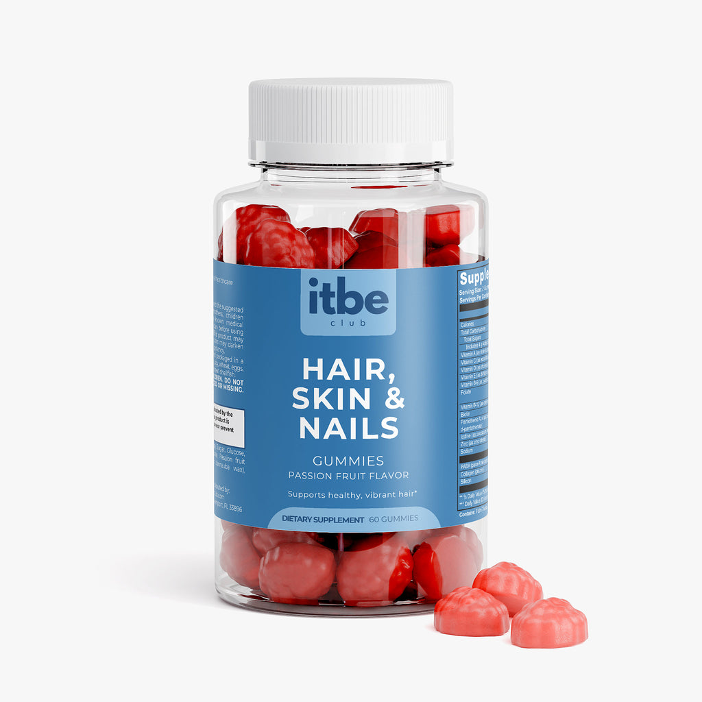 Hair, Skin & Nails Gummies — Biotin + Collagen with Vitamins A, C, D, E & Zinc | Beauty-from-Within Support (60 Gummies)