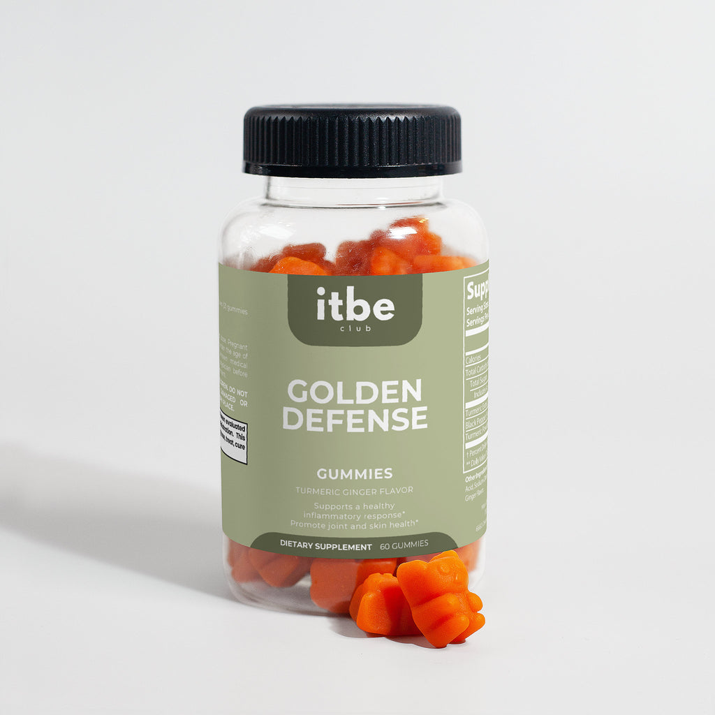 Golden Defense – Turmeric Curcumin Gummies with Black Pepper (60 Gummies) | Antioxidant, Joint, Bone & Skin Support | Turmeric/Ginger Flavor | Made in USA