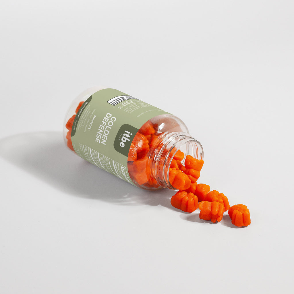 Golden Defense – Turmeric Curcumin Gummies with Black Pepper (60 Gummies) | Antioxidant, Joint, Bone & Skin Support | Turmeric/Ginger Flavor | Made in USA